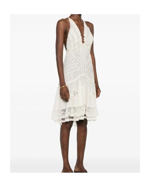 Ermanno Scervino White Lace-Detail Mini Dress