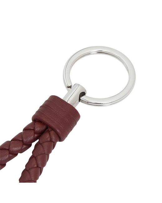 Bottega Veneta Red Intrecciato Key Ring