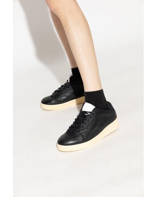 Jil Sander Black Round-Toe Lace-Up Sneakers