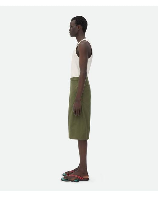 Bottega Veneta Green Compact Cotton Shorts for men
