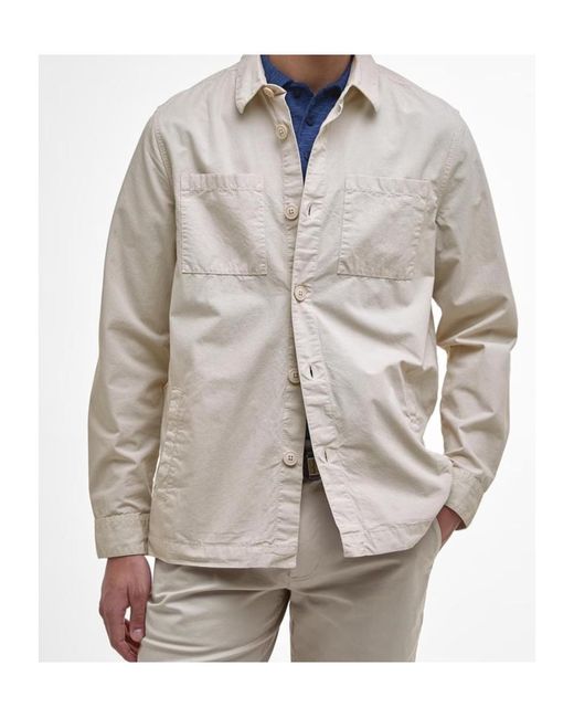 Barbour White Rickfell Ripstop Overshirt for men