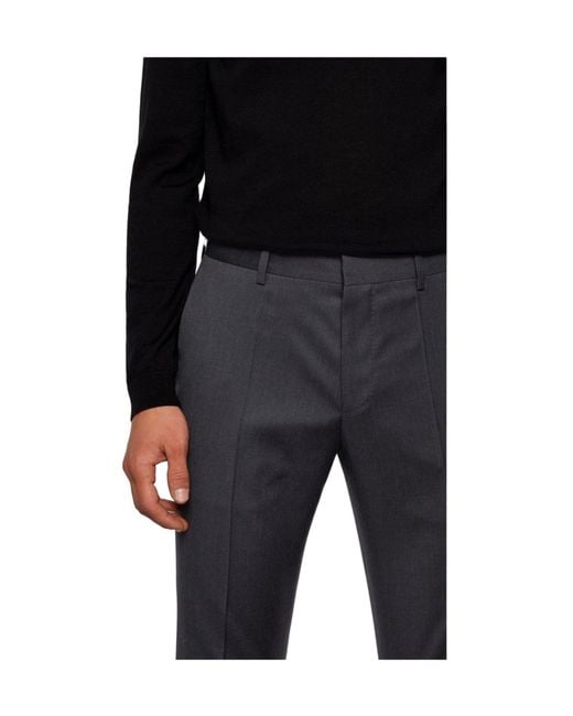 Boss Blue Solid Color Casual Trousers for men