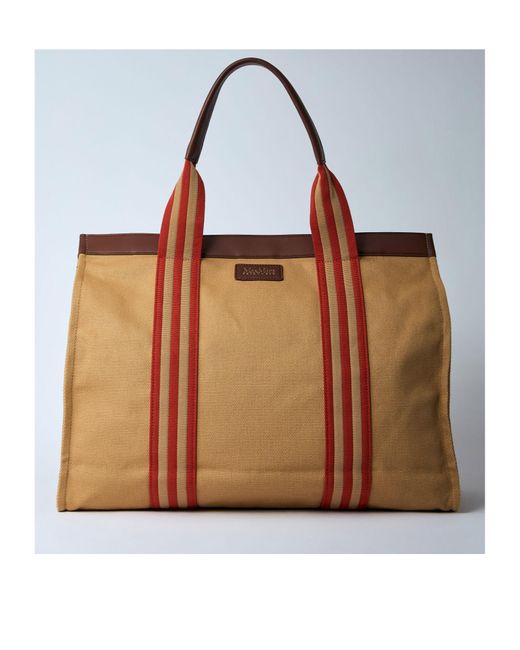 ★Max mara★キャンバストートバッグ Palau bag Max Mara Palau Canvas Tote Bag in Brown | Lyst