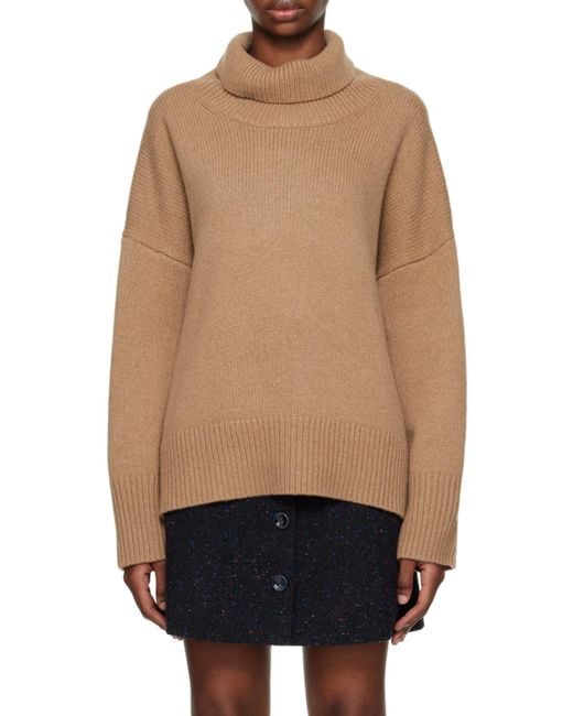 Chloé Brown Chloé High-Neck Loose-Fit Sweater