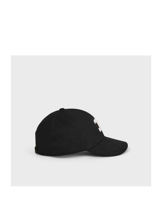 Céline Black Triomphe Baseball Cap