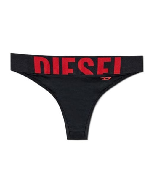 DIESEL Red Lola-D-Pop Cut-Off Logo Bikini Bottoms