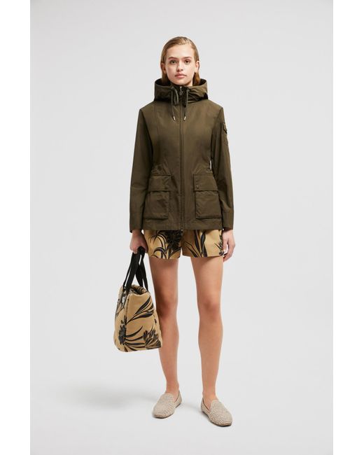 Moncler Green Leandro Logo Patch Hooded Jacket