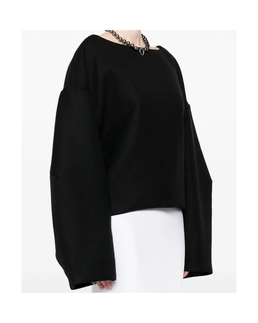 Entire studios Black Wide-Leg Boat Neck Jumper for men