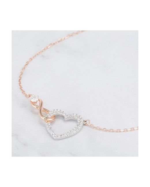 Swarovski White Infinity Heart Necklace