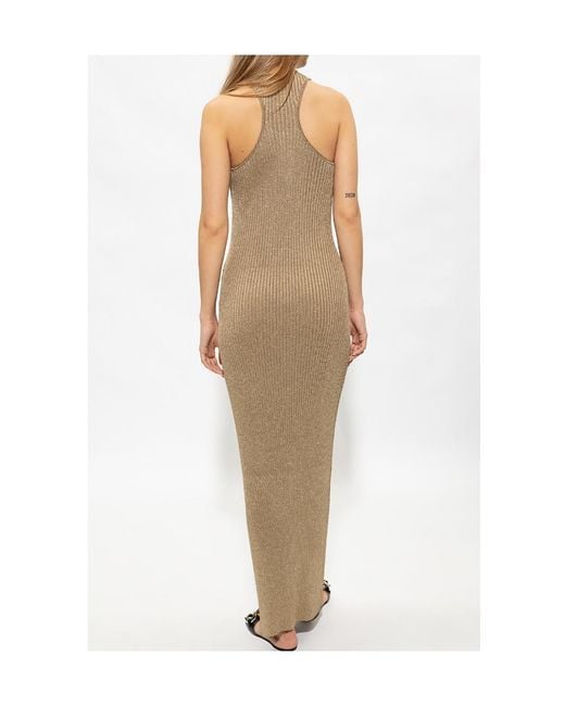 Stella McCartney Natural Sleeveless Knit Midi Dress