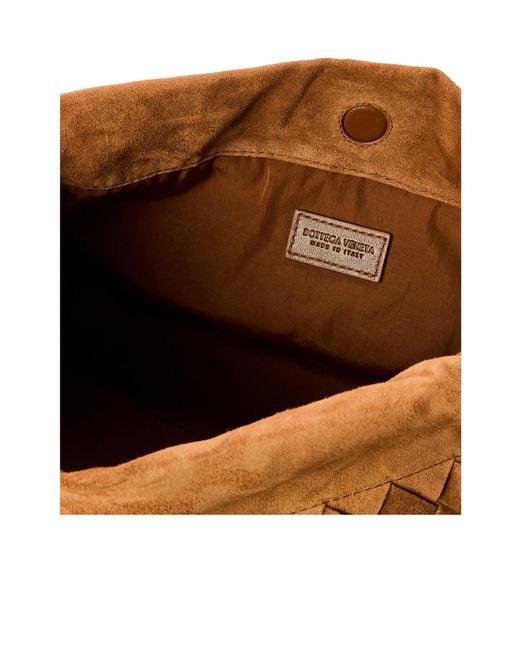 Bottega Veneta Brown Suede Woven Crossbody Bag