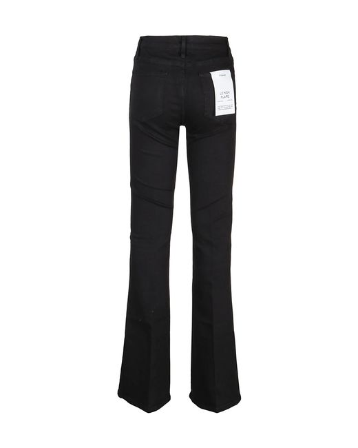 FRAME Black High-Waisted Flared Jeans