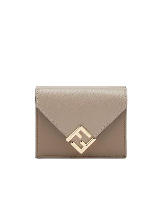 Fendi Natural Ff Diamonds Tri-Fold Wallet