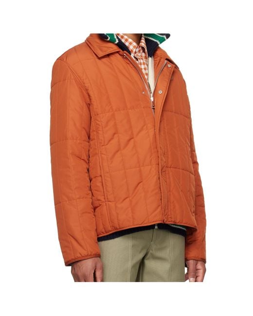 Maison Kitsuné Orange Quilted Cotton Jacket
