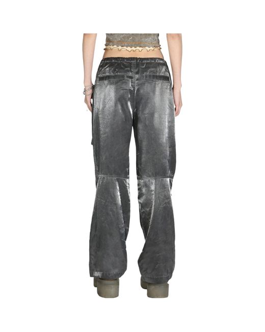 DIESEL Gray P-Rodige Satin Cargo Pants