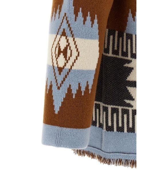 Alanui Multicolor Icon Fringed Jacquard Cardigan for men