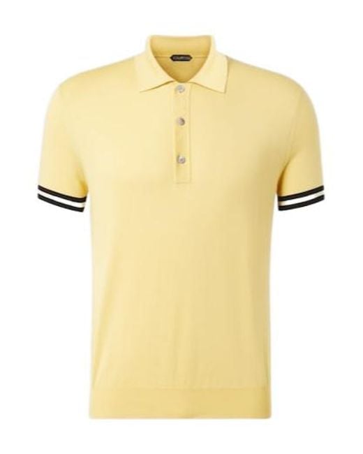Tom Ford Yellow Cotton And Silk Polo Shirt for men
