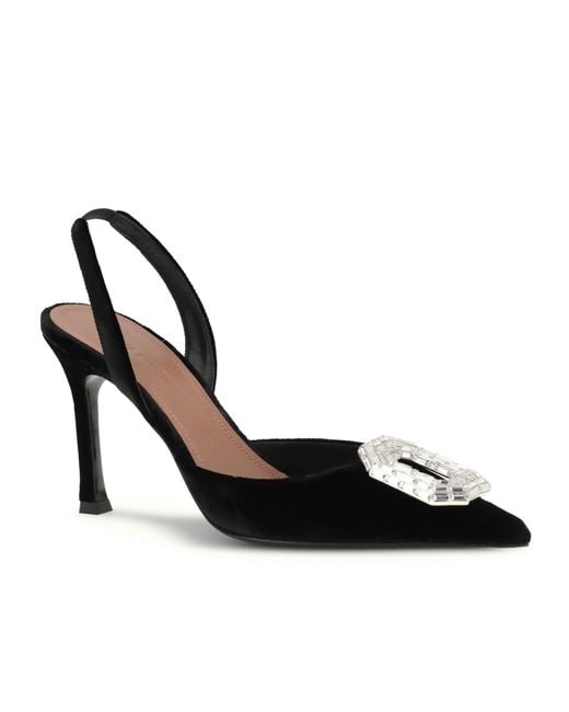 AMINA MUADDI Black Pointed High-Heeled Sandals