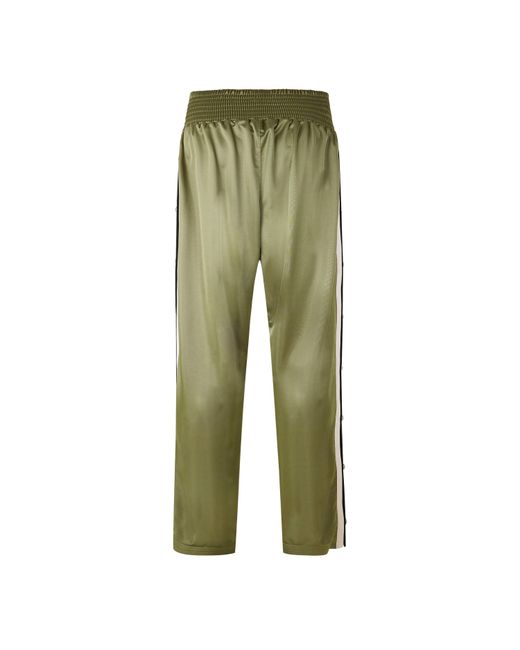Palm Angels Green Solid Color Casual Pants for men