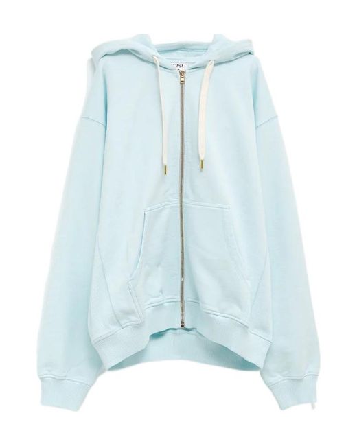 Casablanca Blue Casa Chrome Printed Zip Hoodie for men