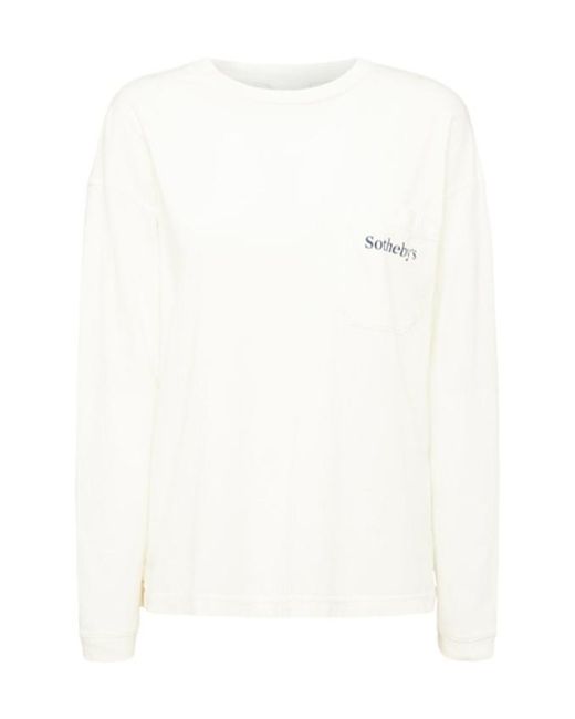FRAME White Long-Sleeved Pure Cotton T-Shirt