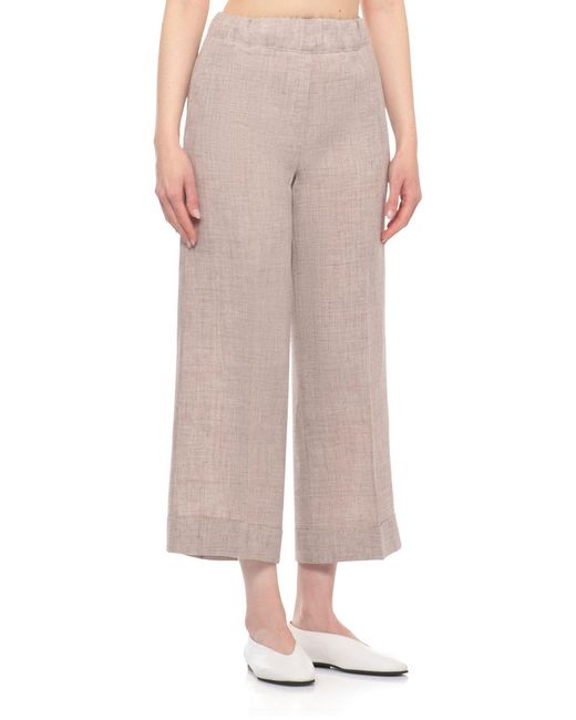 D.exterior Gray Cropped Wide-Leg Pants