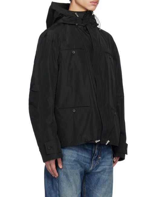 Ferragamo Black Rope And Hooded Casual Jacket for men
