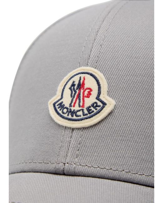 Moncler Gray Logo Cotton Cap for men