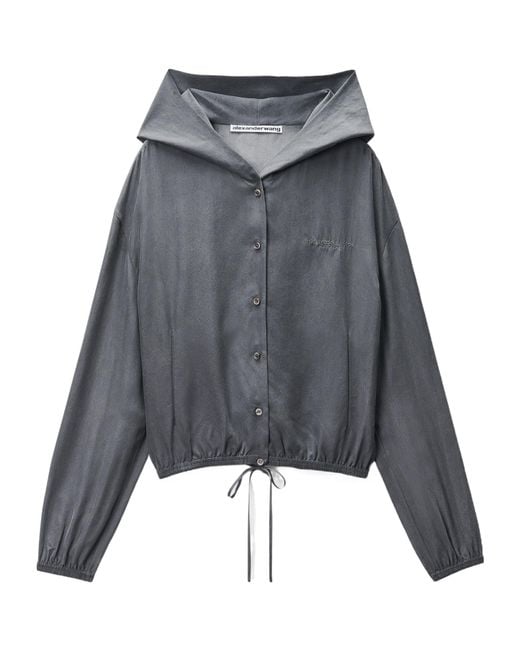 Alexander Wang Gray Buttoned Oversized Jacket