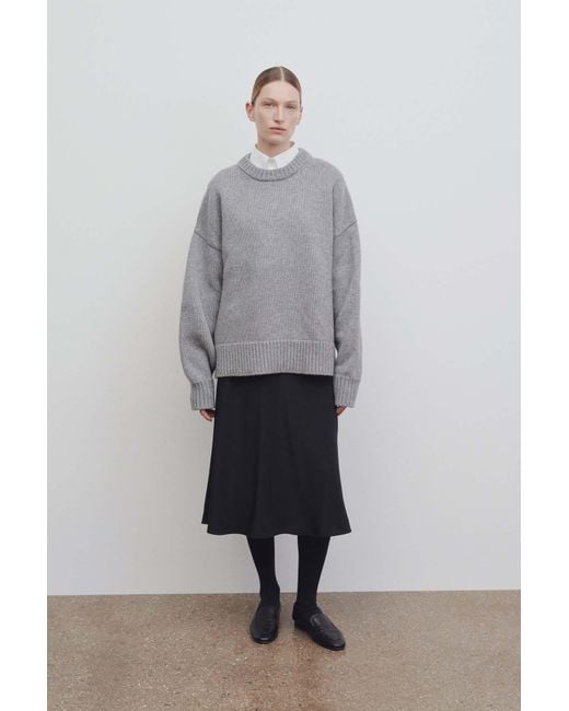 The Row Black Pleated Midi Skirt