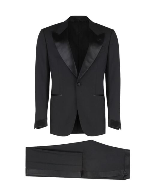 Tom Ford Black Two-Piece Tailored Suit for men