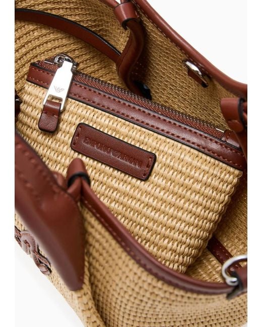 Emporio Armani Brown Top-Handles Logo-Detail Bag