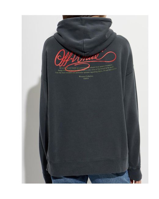 Off-White c/o Virgil Abloh Gray Long-Sleeve Hooded Sweatshirt