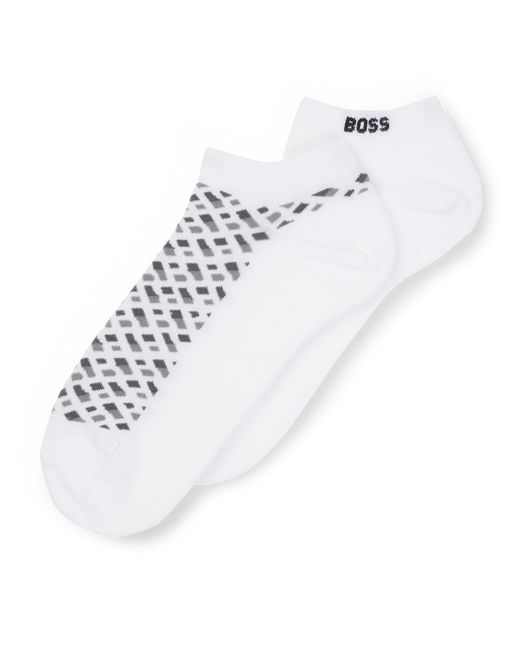 Boss White Two Pairs Short Socks for men