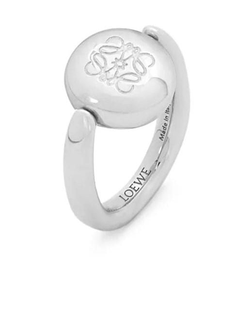 Loewe White Anagram Pebble Ring