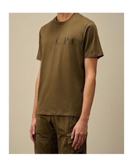 C P Company Green Short-Sleeved T-Shirt for men