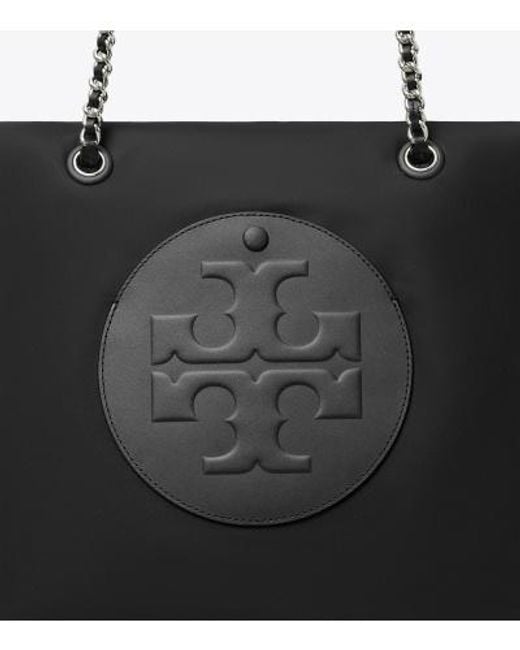 Tory Burch Black Ella Chain Tote Bag