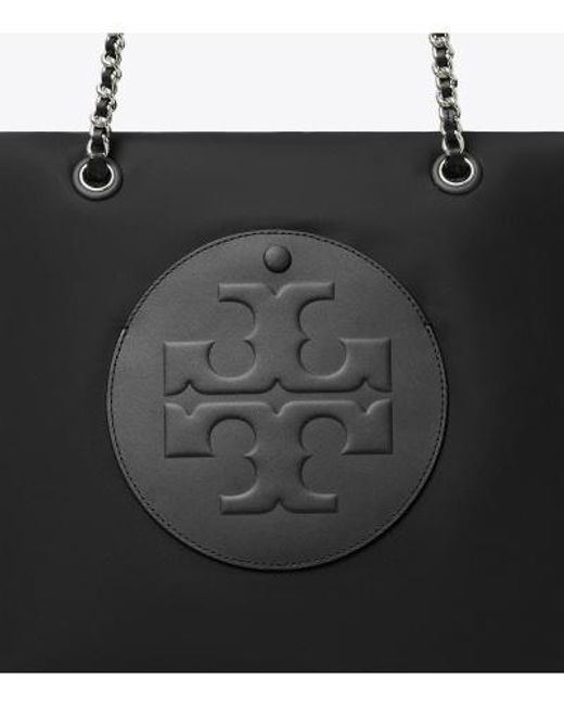 Tory Burch Black Ella Chain Tote Bag