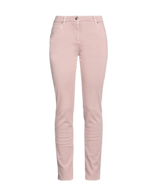 Brunello Cucinelli Pink Solid Color Denim Trousers
