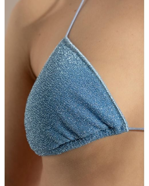 Oseree Blue Glitter-Detailing Bikini
