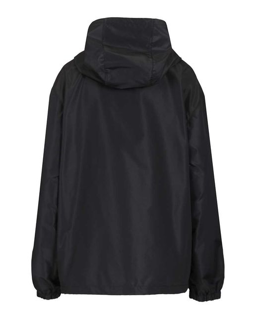 Miu Miu Black Lightweight Zipped Hooded Jacket