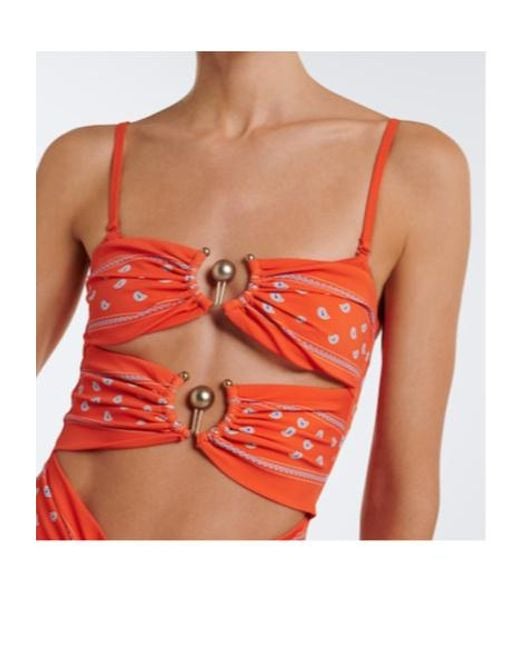 Christopher Esber Orange Orbit Bandana Cutout Minidress