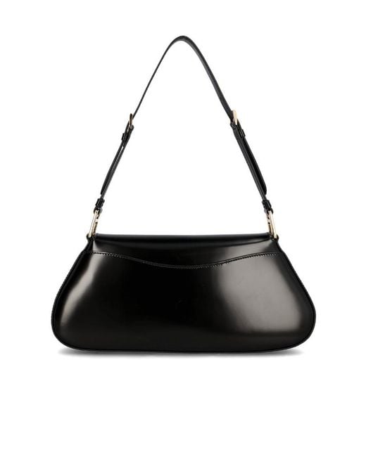 Prada Black Cleo Logo Plaque Shoulder Bag