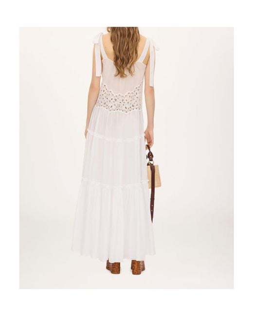Chloé White Tiered Long Dress