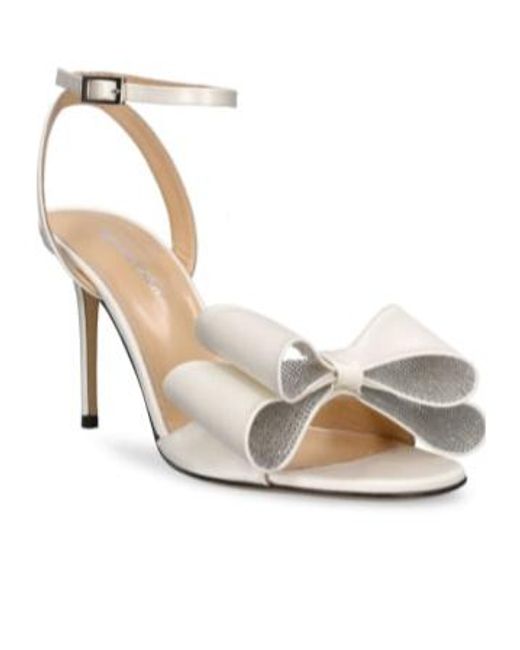 Mach & Mach White Clasp Details High-Heeled Sandals
