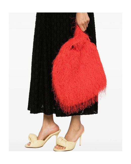 Dries Van Noten Red Top Double Handle Handbag