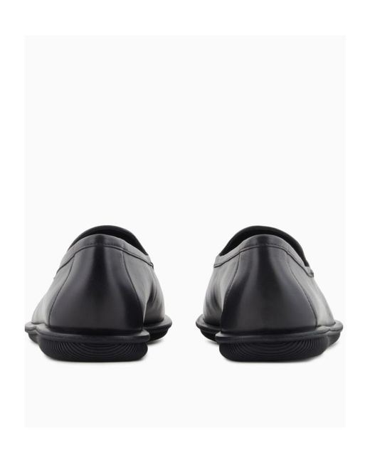 Giorgio Armani Black Almond Toe Slip-On Loafers for men