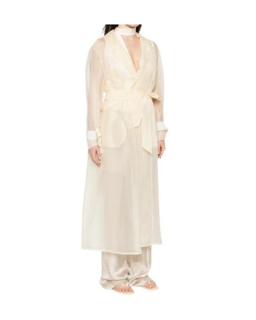 Herno White Belted Coat
