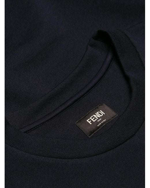 Fendi Blue Ff Printed Hoodie for men
