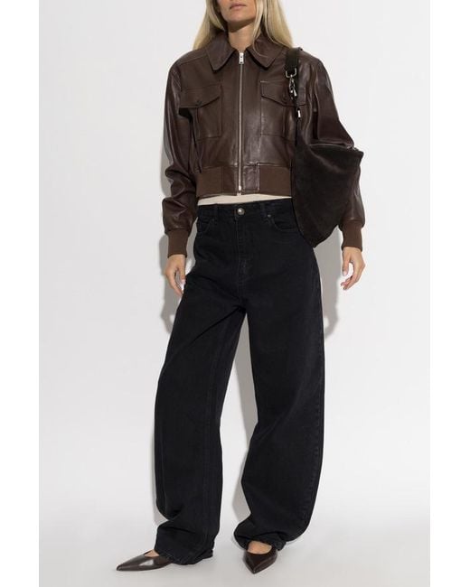 Arma Brown Zafira Cropped Leather Jacket